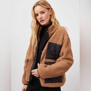 Rails Lorna Teddy Jacket - size Large Wood Ash